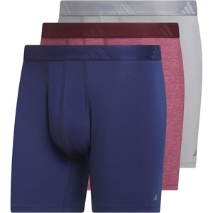adidas Men’s Luxe Underwear (3-Pack) Boxer Briefs or Trunks, Premium Ultra Soft Comfort(Dark Blue/Heather Maroon/Grey/Boxer Brief)