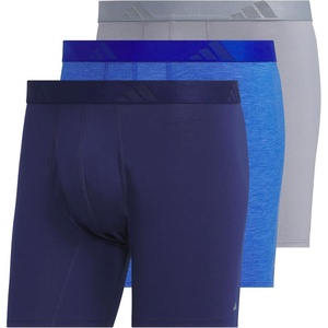 adidas Men’s Luxe Underwear (3-Pack) Boxer Briefs or Trunks, Premium Ultra Soft Comfort(Dark Blue/Heather Team Royal Blue/Grey/Boxer Brief)