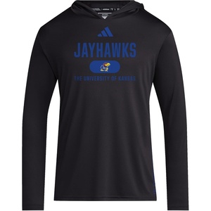 adidas Men’s NCAA Designed for Training Team Hoodie(Black/Team Royal Blue/Ncaa Kansas)