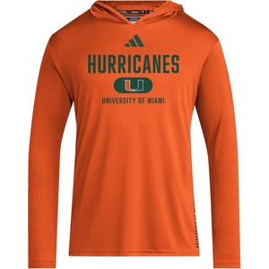adidas Men’s NCAA Designed for Training Team Hoodie(Collegiate Orange/Dark Green/White/University of Miami)