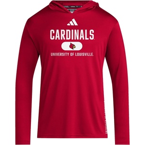adidas Men’s NCAA Designed for Training Team Hoodie(Team Power Red/White/University of Louisville)