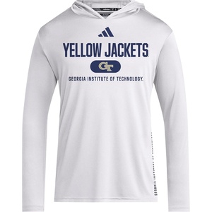 adidas Men’s NCAA Designed for Training Team Hoodie(White/Collegiate Navy/Georgia Technical University)
