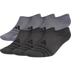 adidas Men’s Superlite Super No Show Invisible Socks (6 Pairs) Lightweight & Breathable(Onix Grey/Black/3)