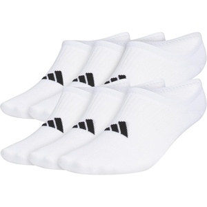 adidas Men’s Superlite Super No Show Invisible Socks (6 Pairs) Lightweight & Breathable(White/Black/3)