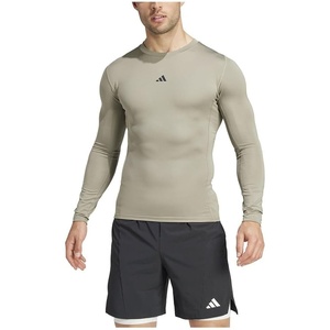 adidas Men’s Techfit Compression Long Sleeve Training T-Shirt(Silver Pebble)