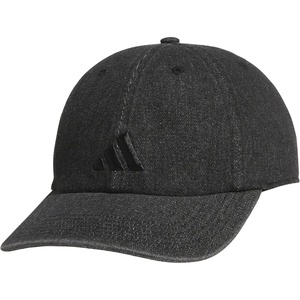 adidas Men’s Ultimate Baseball Cap – Athletic Relaxed Cotton Strapback Hat(Black Denim/Black)