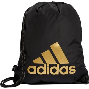 adidas Ready Sackpack – Drawstring Backpack Lightweight Small Gym Bag(Black/Gold Metallic/1.0)