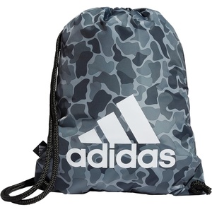 adidas Ready Sackpack – Drawstring Backpack Lightweight Small Gym Bag(Nomad Camo Grey/White/Black/1.0)
