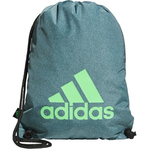 adidas Ready Sackpack – Drawstring Backpack Lightweight Small Gym Bag(Twill Preloved Teal/Lime Burst Green/1.0)