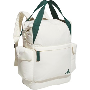 adidas Saturday Tote Backpack – Versatile Bag with Hand & Shoulder Straps, 23L(Ivory White/Collegiate Green)
