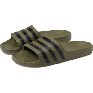 adidas Unisex Adult Adilette Aqua Slide Sandal(Olive Strata/Core Black/Olive Strata)