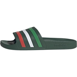 adidas Unisex Adult Adilette Aqua Slide Sandal(Team Dark Green/White/Bright Red)