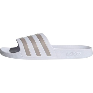 adidas Unisex Adult Adilette Aqua Slide Sandal(White/Platino Met/White)