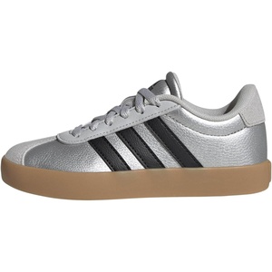 adidas Unisex-Kids VL Court 3.0(Silver Metallic/Black/Lgh Solid Grey)