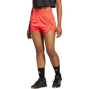 adidas Womens Pacer Essentials Knit High-Rise Shorts Casual Bottoms Casual – Purple(Lucid Red/Black)
