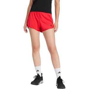 adidas Womens Pacer Essentials Knit High-Rise Shorts Casual Bottoms Casual – Purple(Pure Ruby/Black)