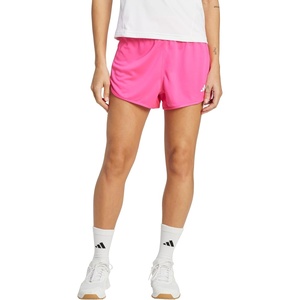 adidas Womens Pacer Essentials Knit High-Rise Shorts Casual Bottoms Casual – Purple(Shock Pink/White)