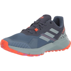 adidas Women’s Terrex Soulstride Rain.rdy Trail Running Shoes(Wonder Steel/Magic Grey Metallic/Impact Orange)