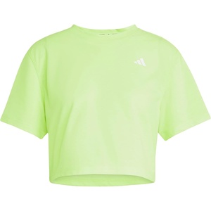 adidas Womens Train Essentials Boxy Workout Crew Neck Short Sleeve Athletic Casual Tops Casual – White(Lucid Lemon)