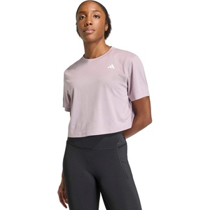 adidas Womens Train Essentials Boxy Workout Crew Neck Short Sleeve Athletic Casual Tops Casual – White(Preloved Fig)