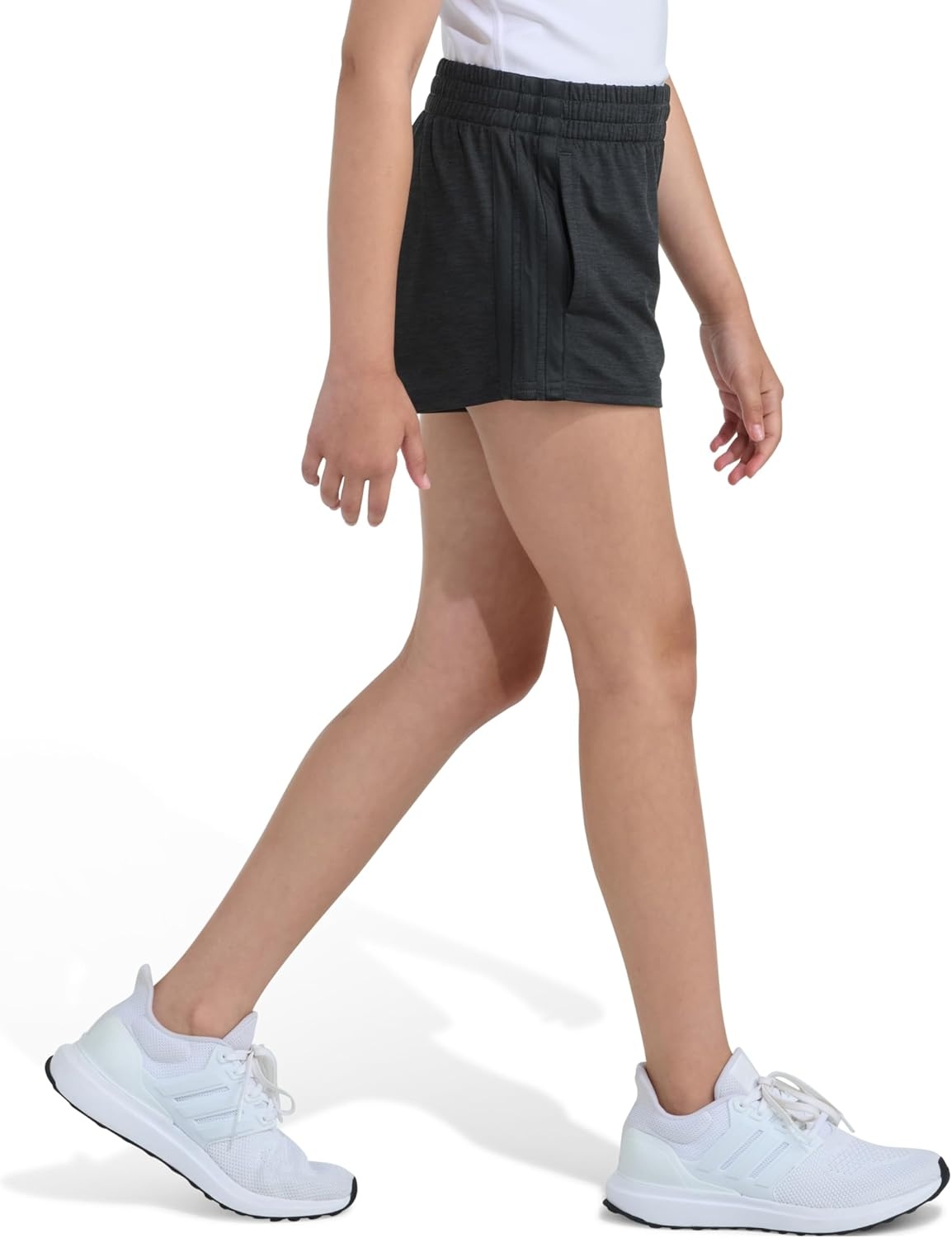 image:imageAdidas Girls 3Stripes Mesh ShortsGrey With Black Mlange