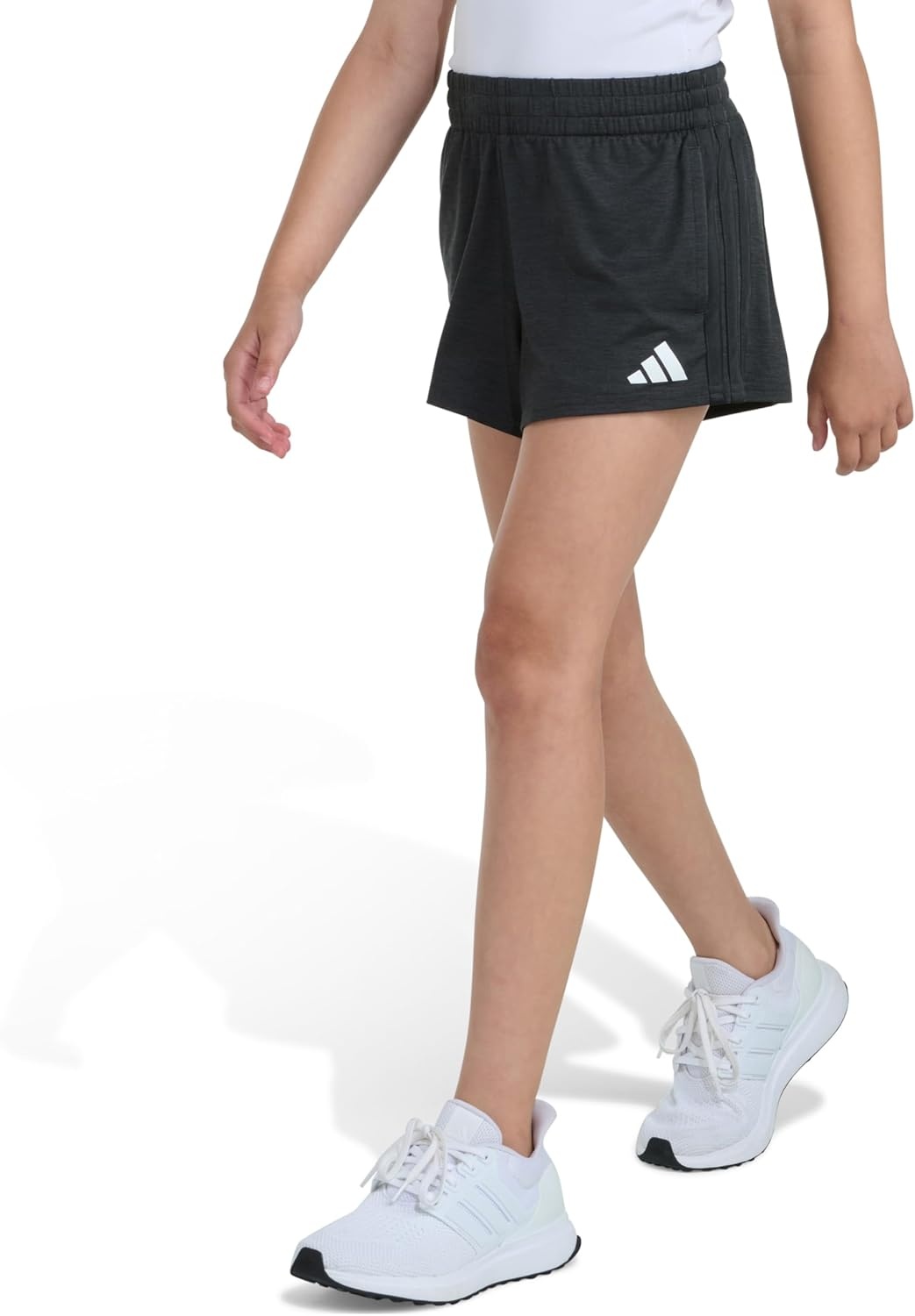 image:imageAdidas Girls 3Stripes Mesh ShortsGrey With Black Mlange