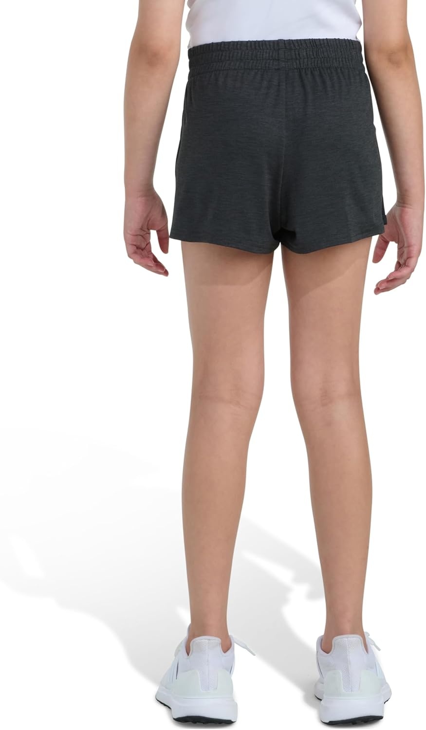 image:imageAdidas Girls 3Stripes Mesh ShortsGrey With Black Mlange