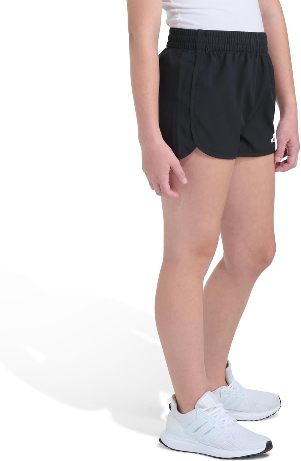 image:imageAdidas Girls Elastic Waistband Retro Woven ShortsBlack