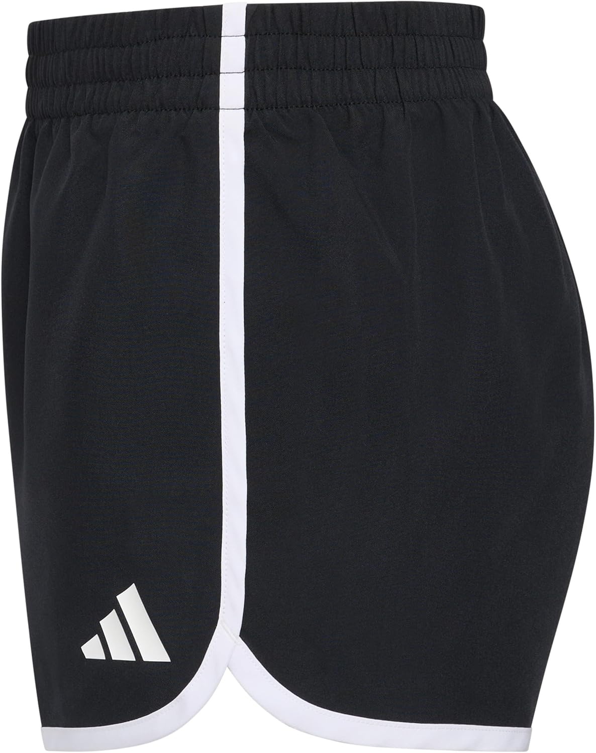 image:imageAdidas Girls Elastic Waistband Retro Woven ShortsBlackWhite Stripe
