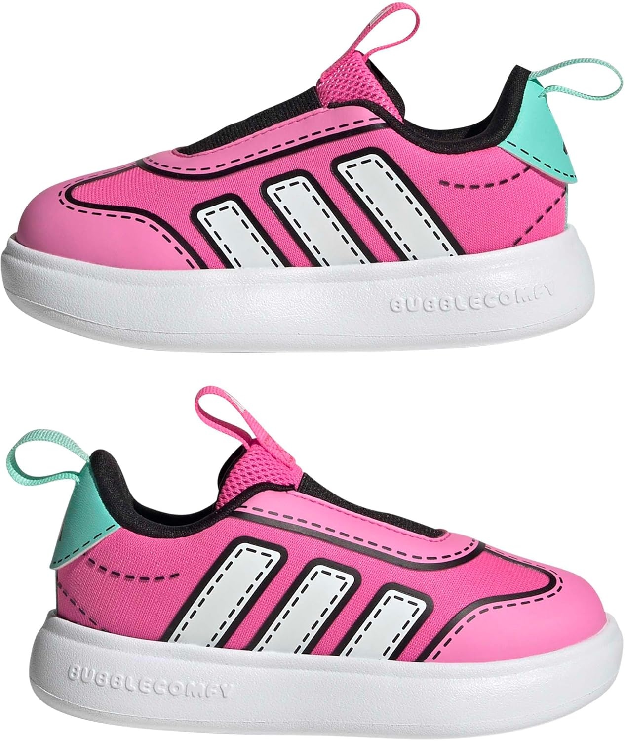 image:imageAdidas UnisexChild Bubblecomfy Sportswear Shoes ToddlerLucid PinkWhiteFlash Aqua