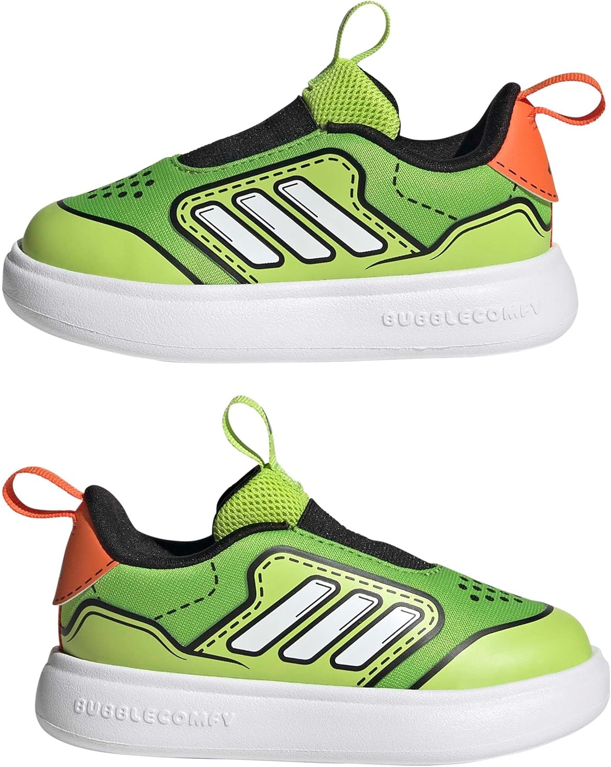 image:imageAdidas UnisexChild Bubblecomfy Sportswear Shoes ToddlerSolar SlimeWhiteSemi Impact Orange