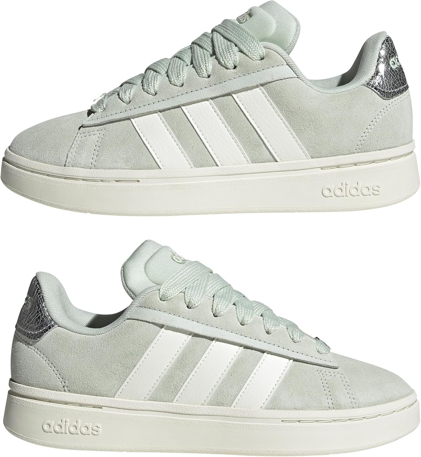 image:imageAdidas Womens Grand Court Alpha 00sLinen GreenOff WhiteSilver Metallic