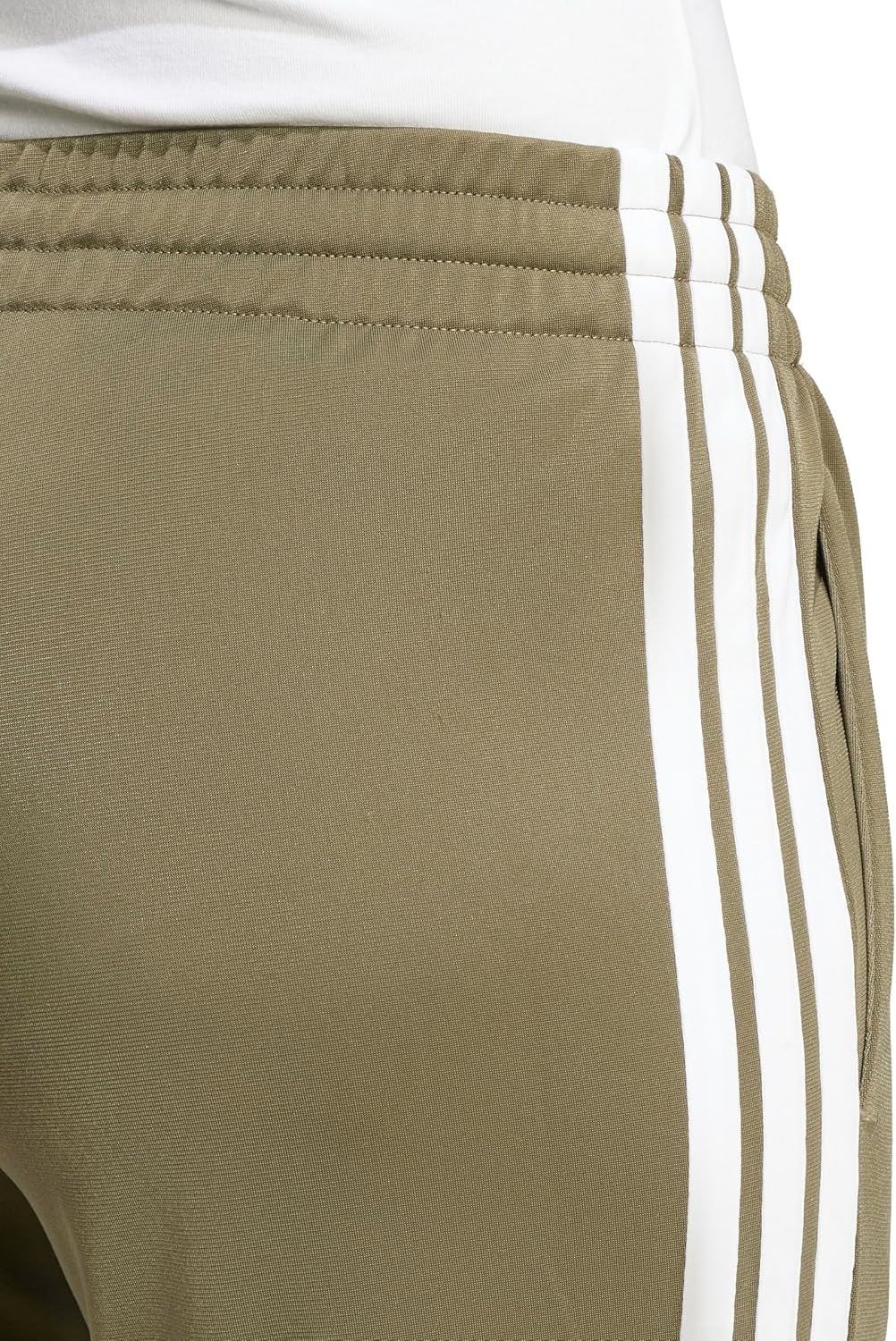 image:imageAdidas Womens Tricot 3Stripes Track PantsOlive StrataWhite