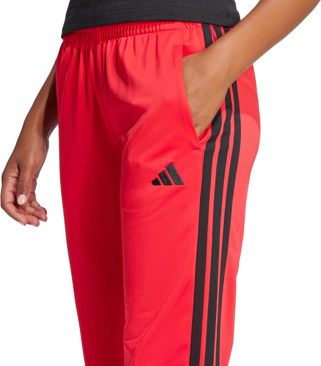 image:imageAdidas Womens Tricot 3Stripes Track PantsPure RubyBlack