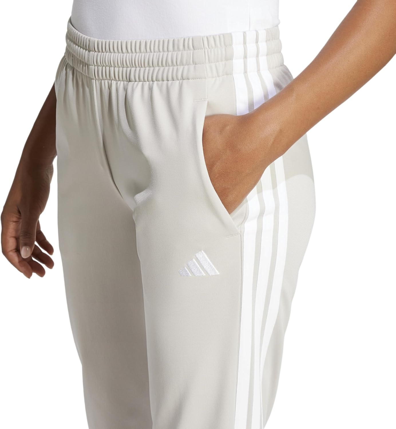 image:imageAdidas Womens Tricot 3Stripes Track PantsWonder AluminaWhite