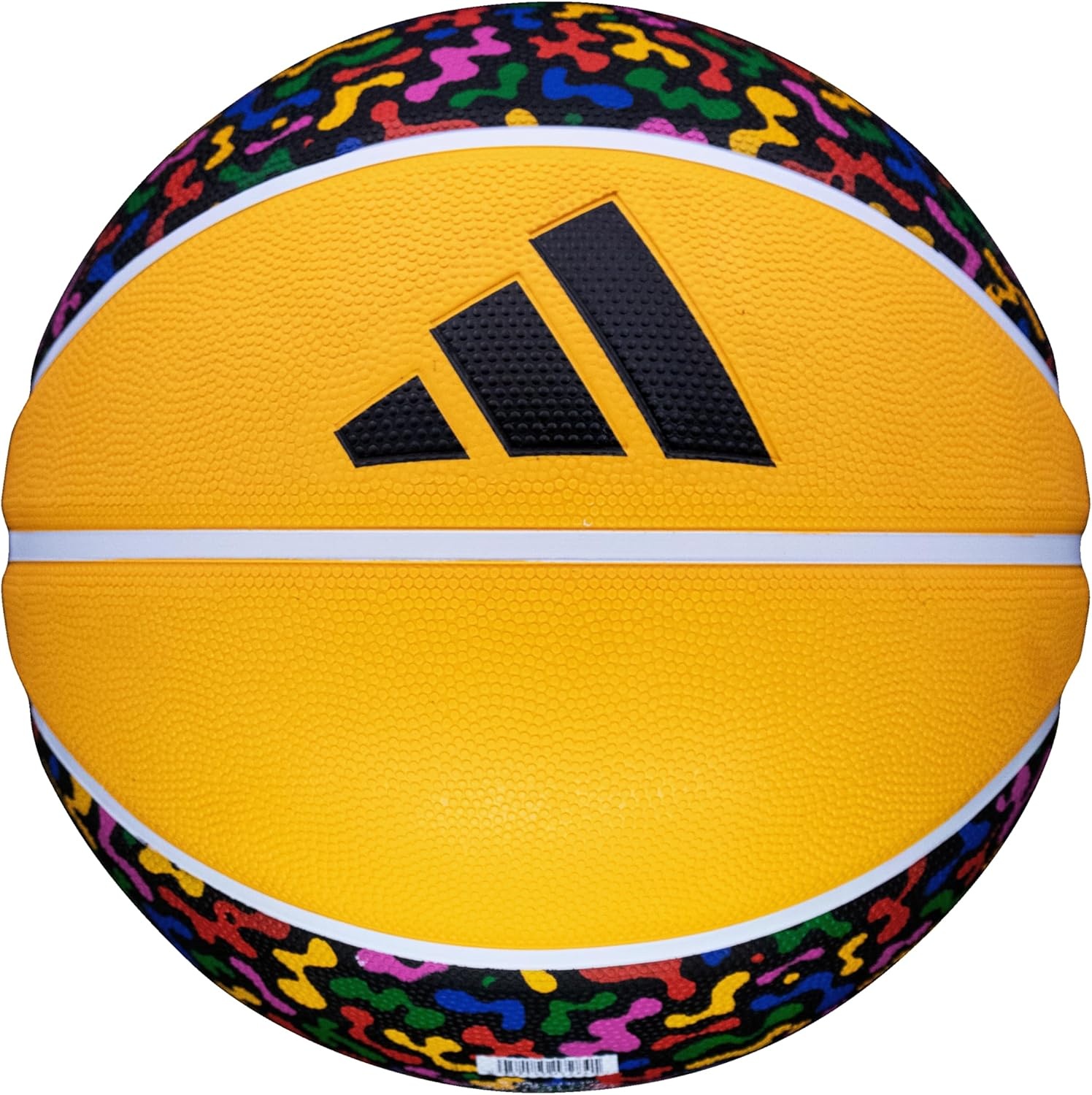 image:imageadidas Hoopla Sponge Rubber Basketball Outdoor Durability with Game Ball FeelMulti Color