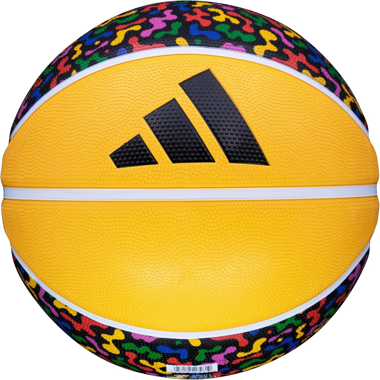 image:imageadidas Hoopla Sponge Rubber Basketball Outdoor Durability with Game Ball FeelMulti Color