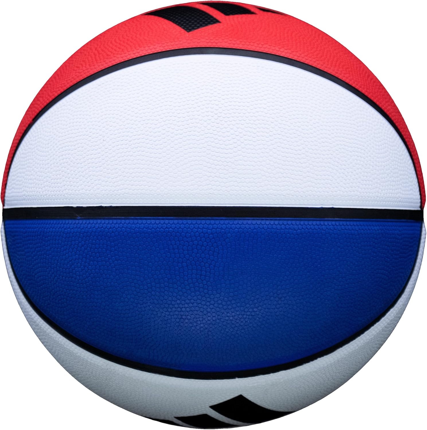 image:imageadidas Hoopla Sponge Rubber Basketball Outdoor Durability with Game Ball FeelRedWhiteBlue