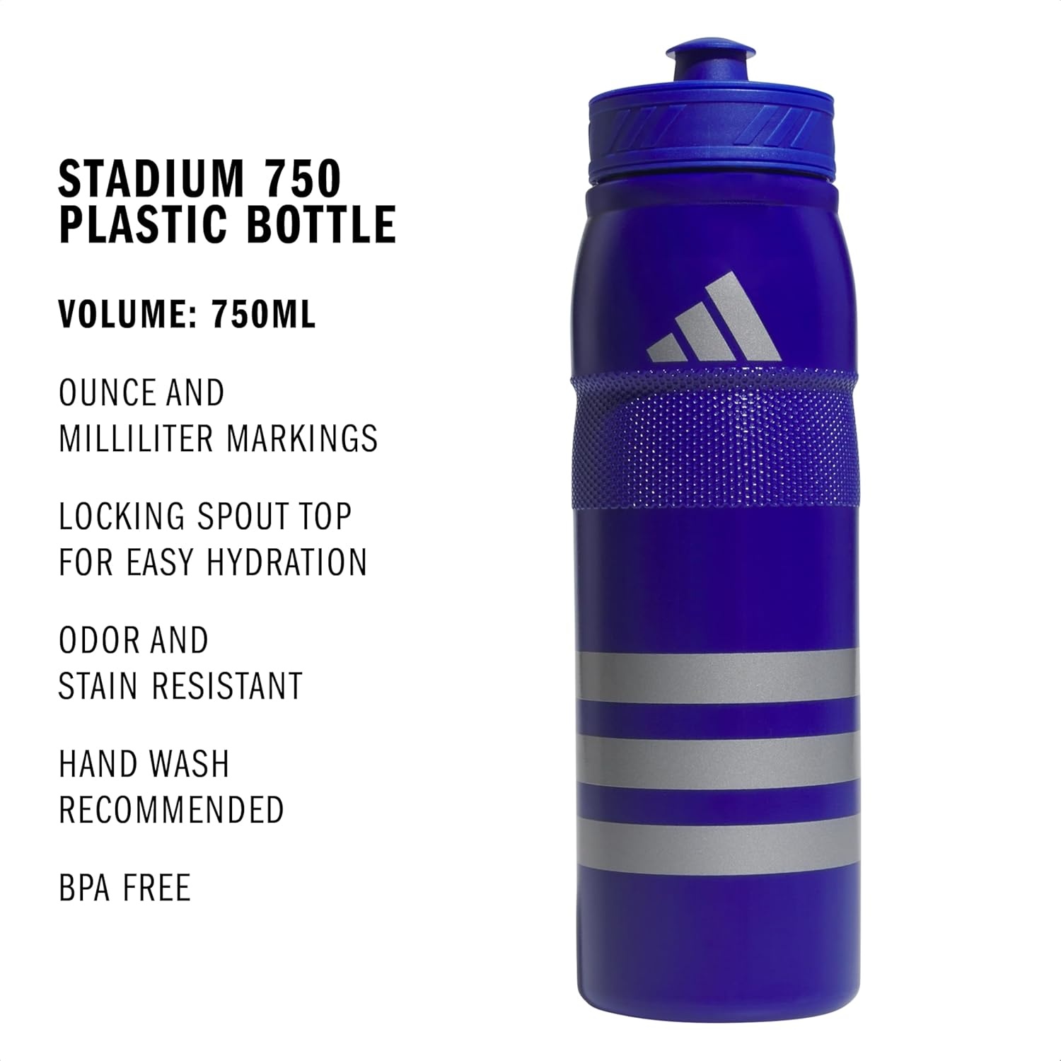 image:imageadidas 750 ML 28 oz Stadium Refillable Plastic Sport Water BottleBold BlueGreyBold Blue