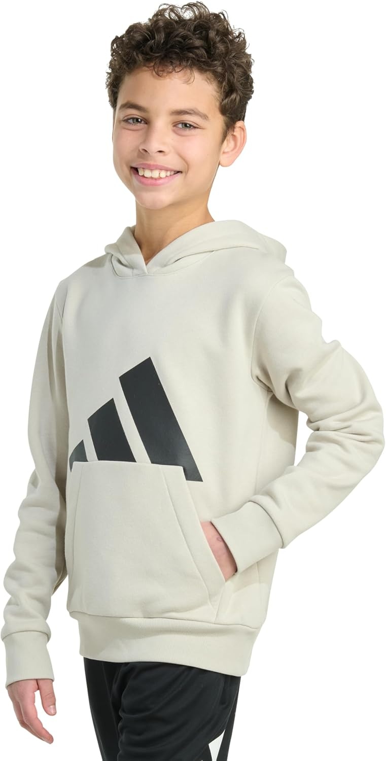 image:imageadidas Boys Long Sleeve Essential Big Logo Fleece Pullover HoodieWonder Alumina