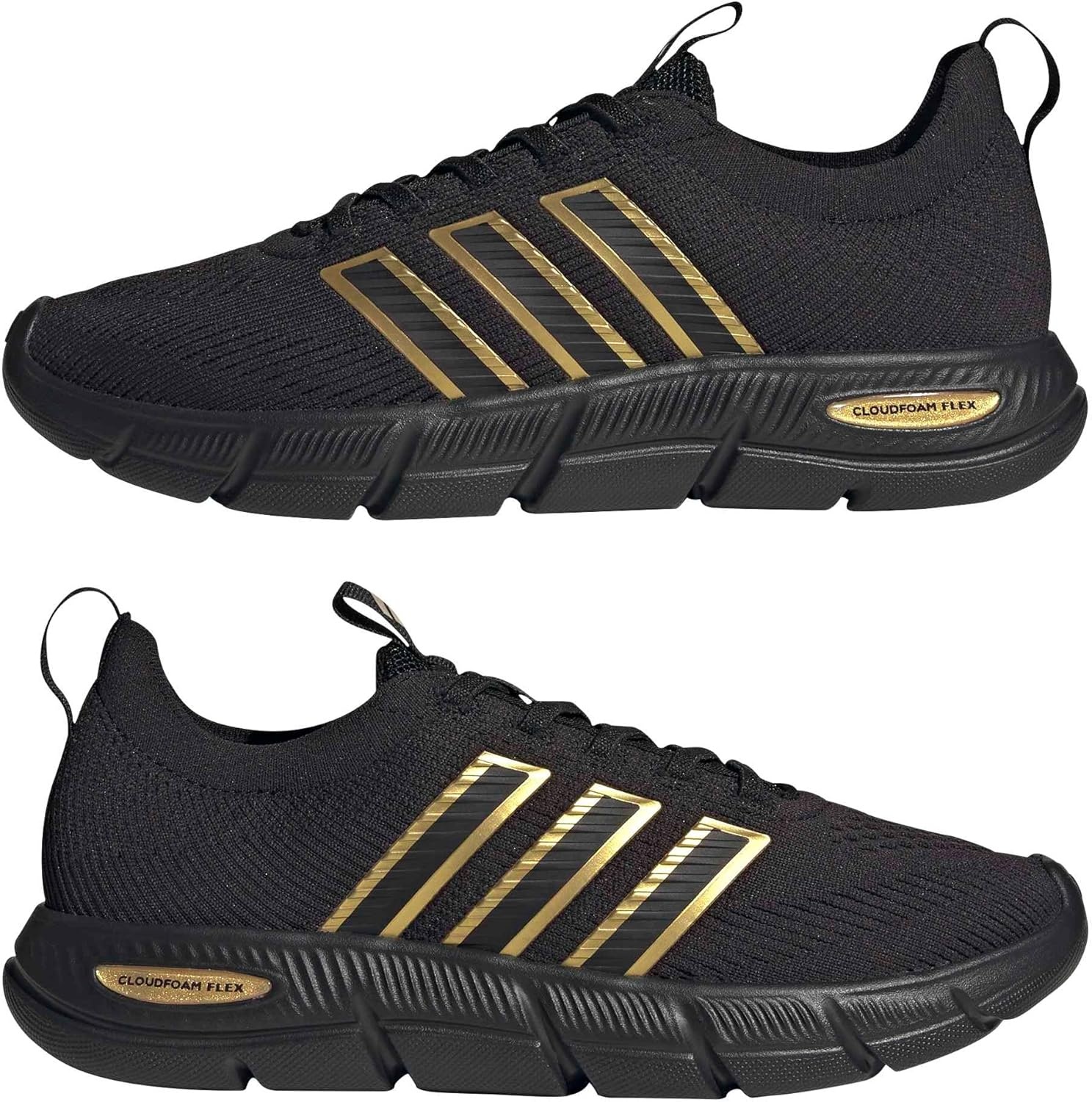 image:imageadidas Cloudfoam Flex SloungeBlackBlackGold Metallic
