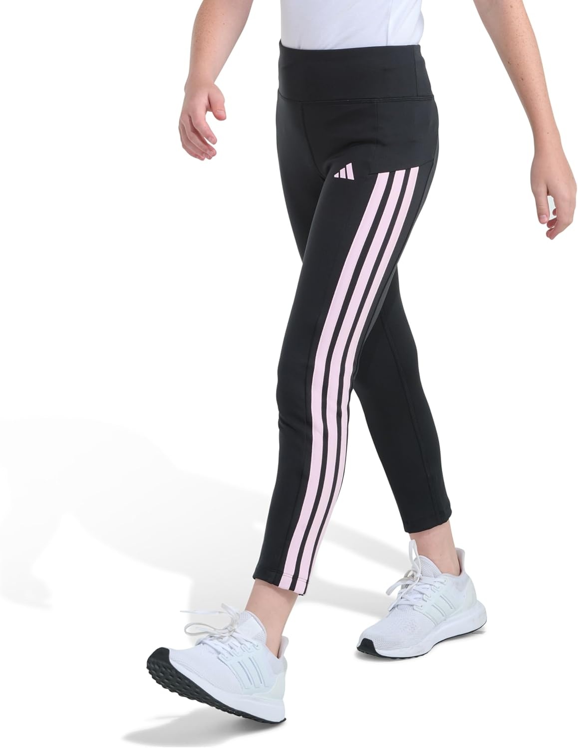 image:imageadidas Girls Detached Waistband 3Stripe Cell Phone Pocket LeggingBlack With Pink