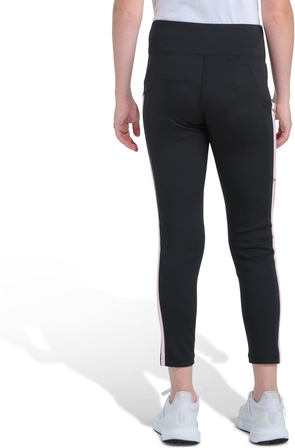 image:imageadidas Girls Detached Waistband 3Stripe Cell Phone Pocket LeggingBlack With Pink