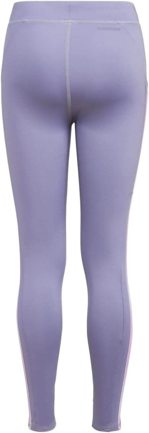 image:imageadidas Girls Detached Waistband 3Stripe Cell Phone Pocket LeggingSilver Violet