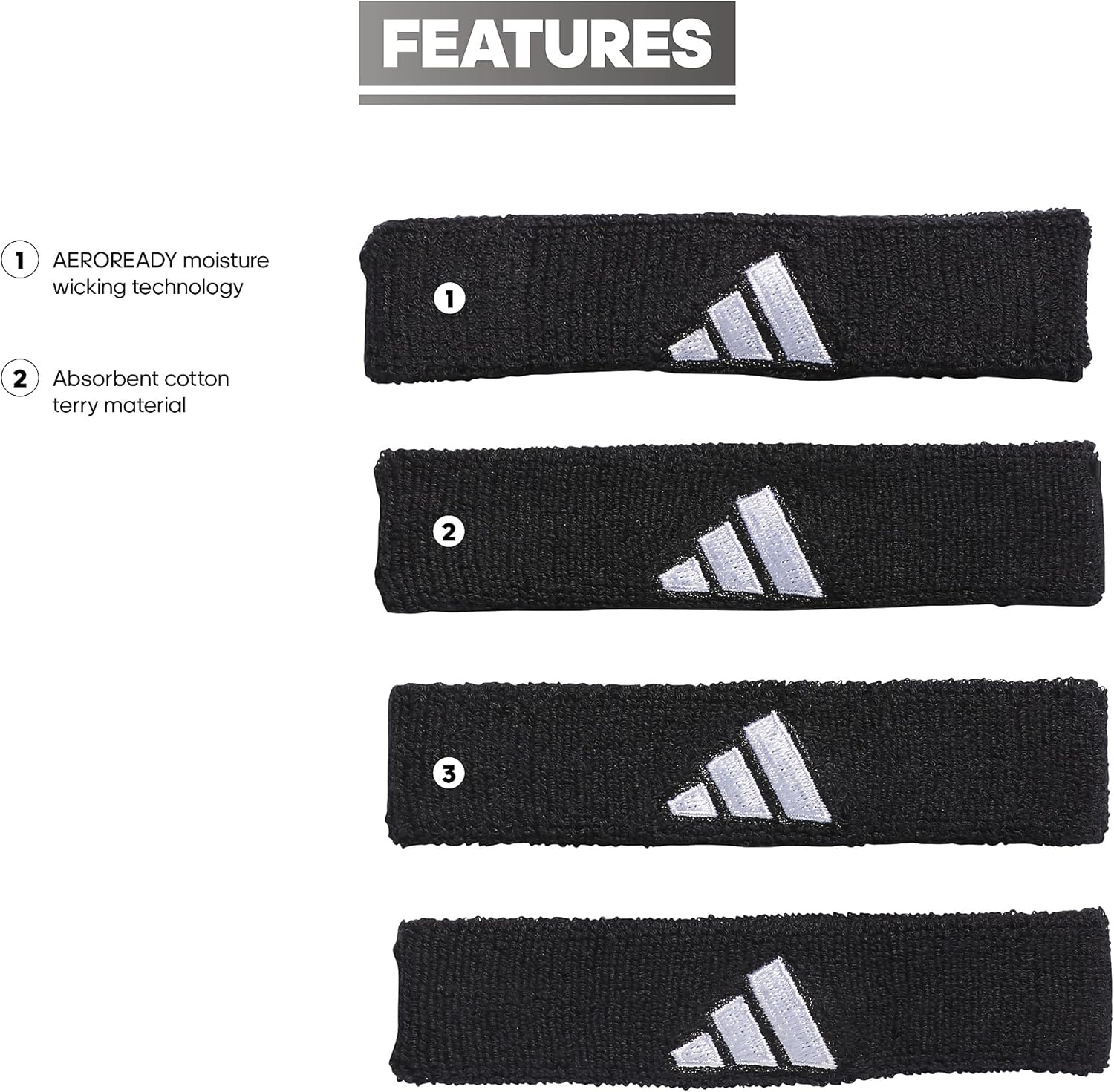image:imageadidas Interval Muscle Bicep Band MultipackBlackWhite