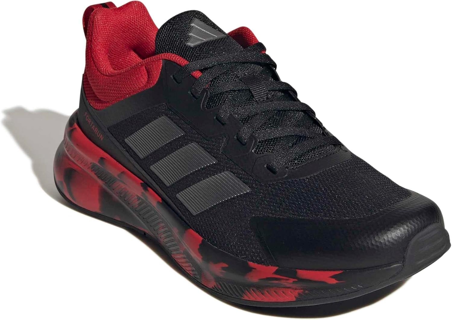 image:imageadidas Kids Fortarun 40 Little KidBlackIron MetallicBetter Scarlet