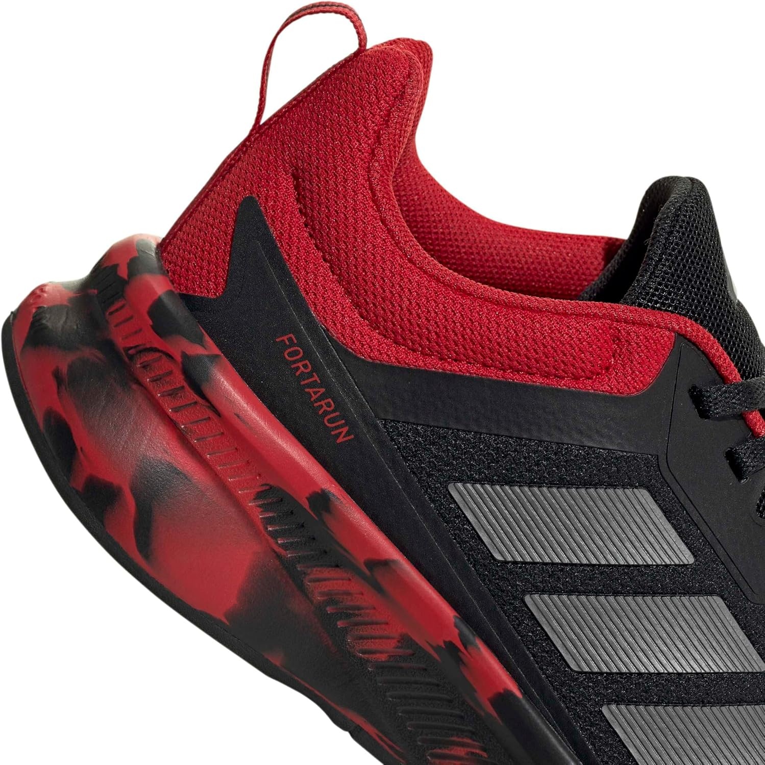 image:imageadidas Kids Fortarun 40 Little KidBlackIron MetallicBetter Scarlet