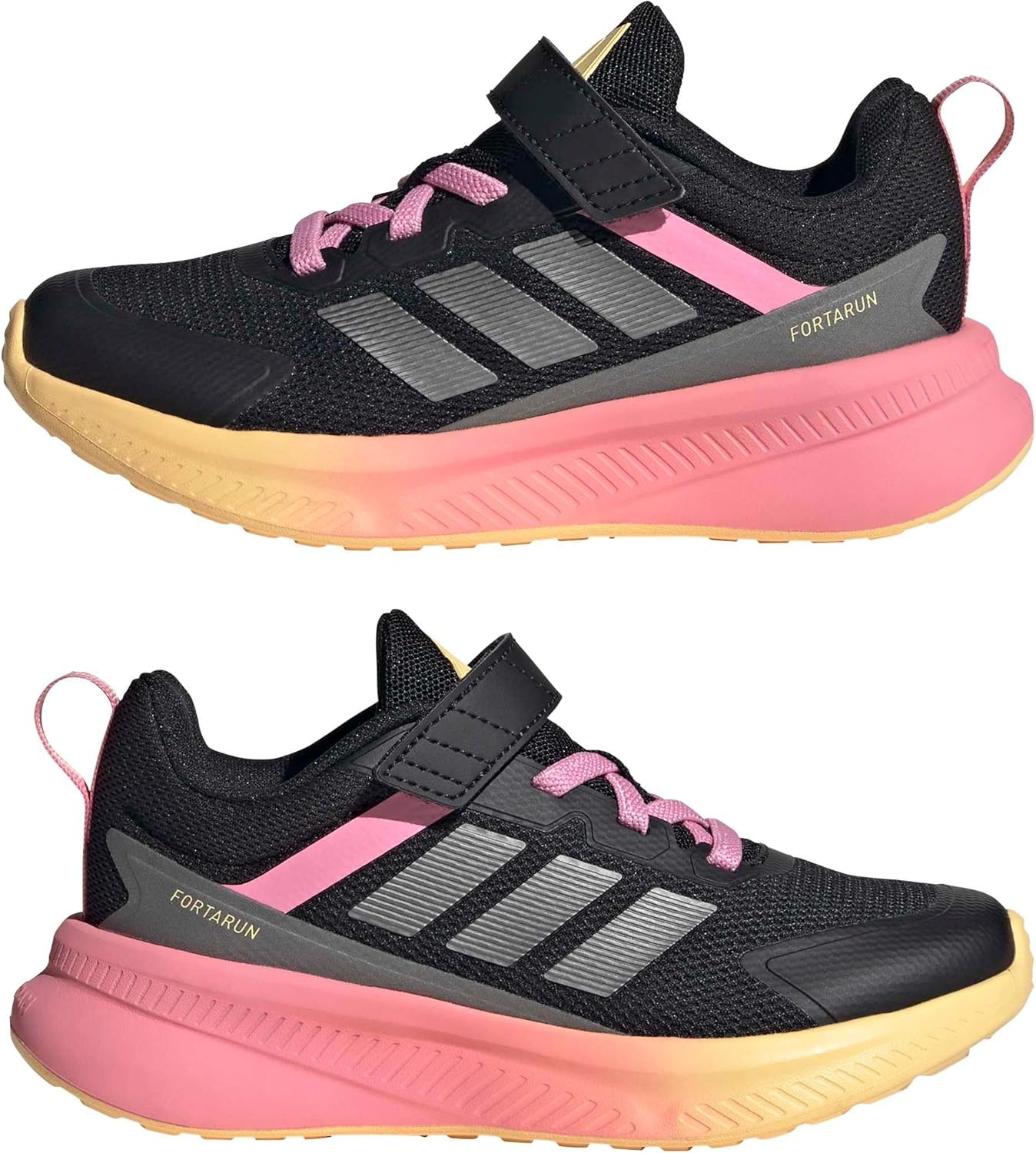 image:imageadidas Kids Fortarun 40 Little KidBlackIron MetallicBliss Pink