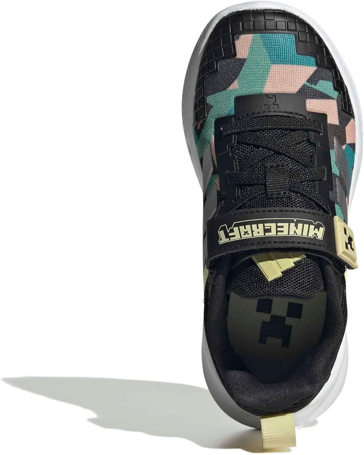 image:imageadidas Kids Fortarun 40 Little KidBlackMatte SilverDual YellowMinecraft