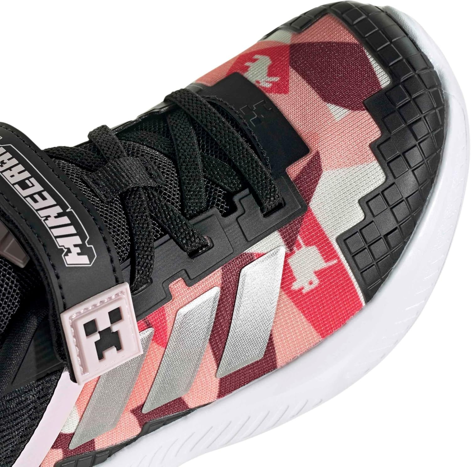 image:imageadidas Kids Fortarun 40 Little KidBlackSilver MetallicDistilled PinkMinecraft
